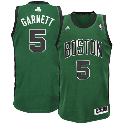 Men's Boston Celtics #5 Kevin Garnett Green Stitched Jersey